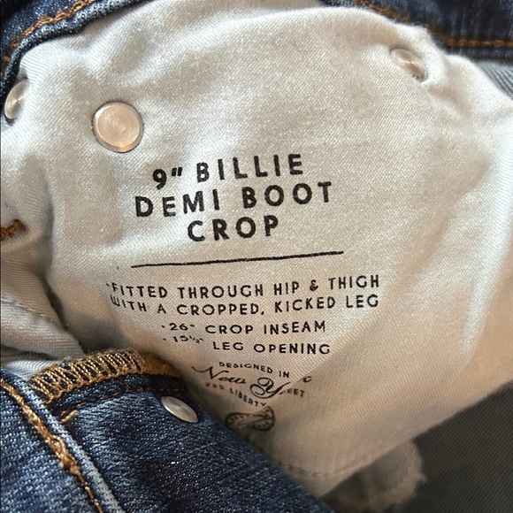 J Crew sz 30 Billie Demi boot cropped jeans with button fly EUC - Picture 6 of 12